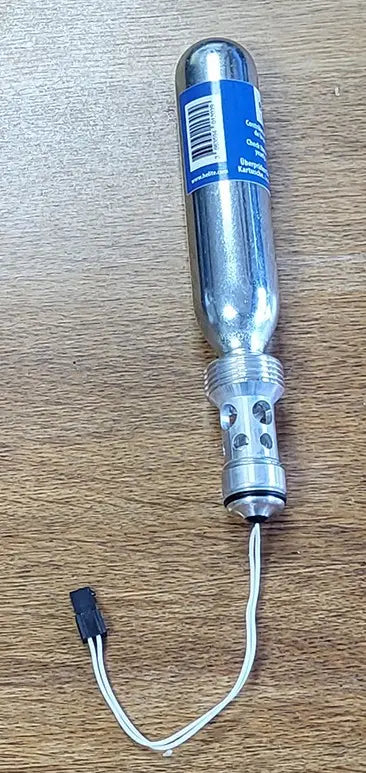 Gasspatron, Helite. CO2 elektronisk 60cc (Flat kontakt)