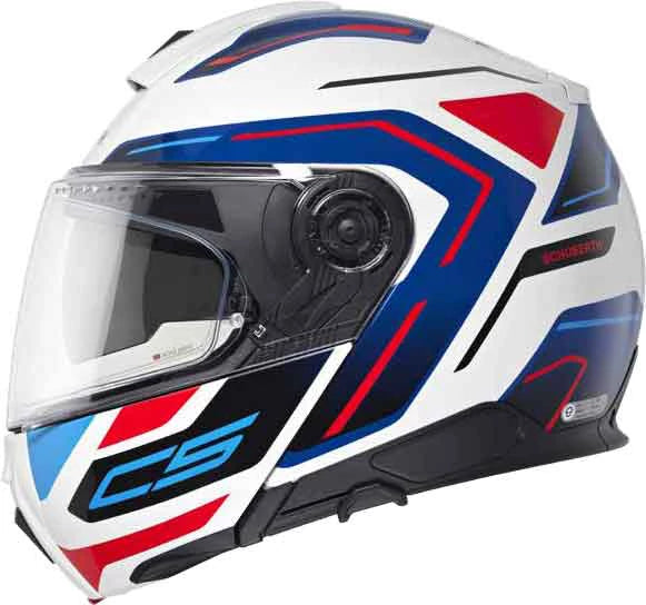 Hjelm, Schuberth. C5 Omega White (Hvit/Blå/Rød)