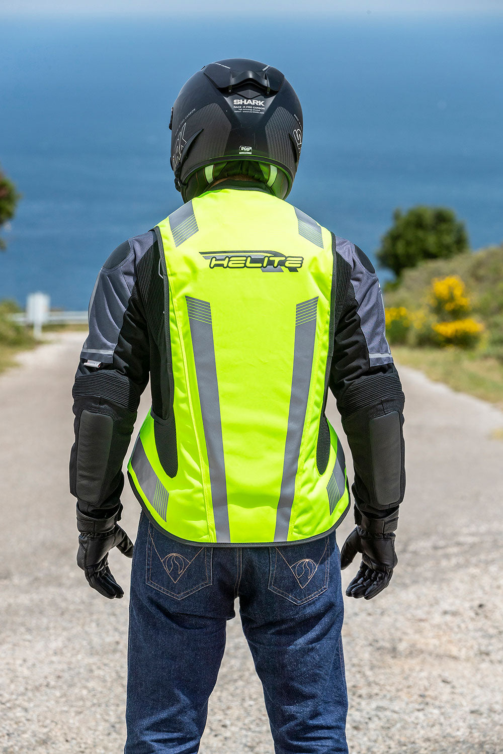 Airbagvest, Helite. Turtle 2 Hi-viz (Fluo-gul) m/ mekanisk utløser