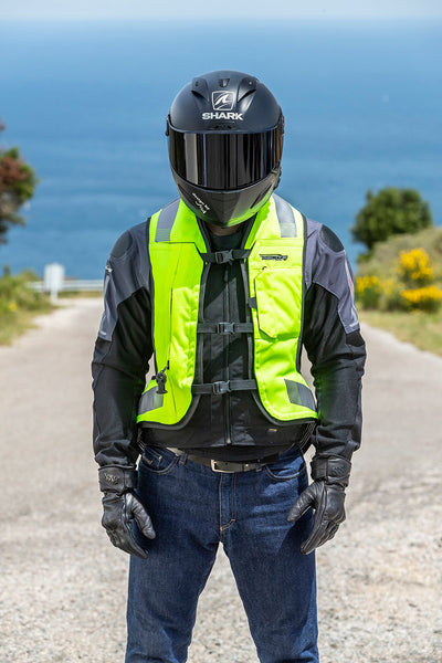 Airbagvest, Helite. Turtle 2 Hi-viz (Fluo-gul) m/ mekanisk utløser