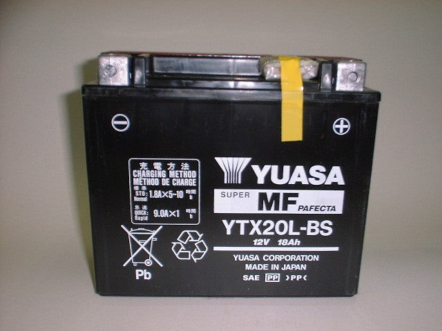 Batteri, Yuasa. YTX20L-BS, med syrepakke