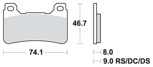 Bremseklosser (foran), SBS. SBS 809HS