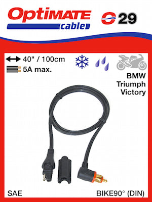 Ledning med "Hella-plugg", 100cm. FOR BMW/TRIUMPH/VICTORY