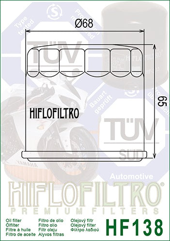 Oljefilter, Hiflo. HF138