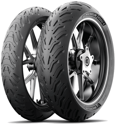 Dekk, Michelin. Road 6 (120/70-17 + 190/55-17) Dekksett foran og bak