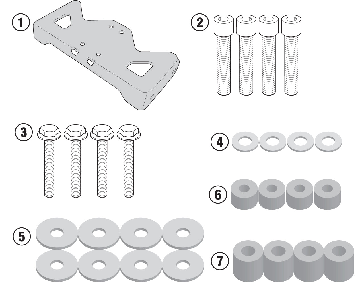 Festesett til sidevesker (uten toppboks), Givi. 1152KIT