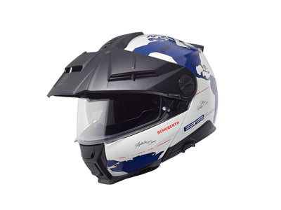 Hjelm, Schuberth. E2 Atlas Blue (Blå/Hvit) Åpningshjelm