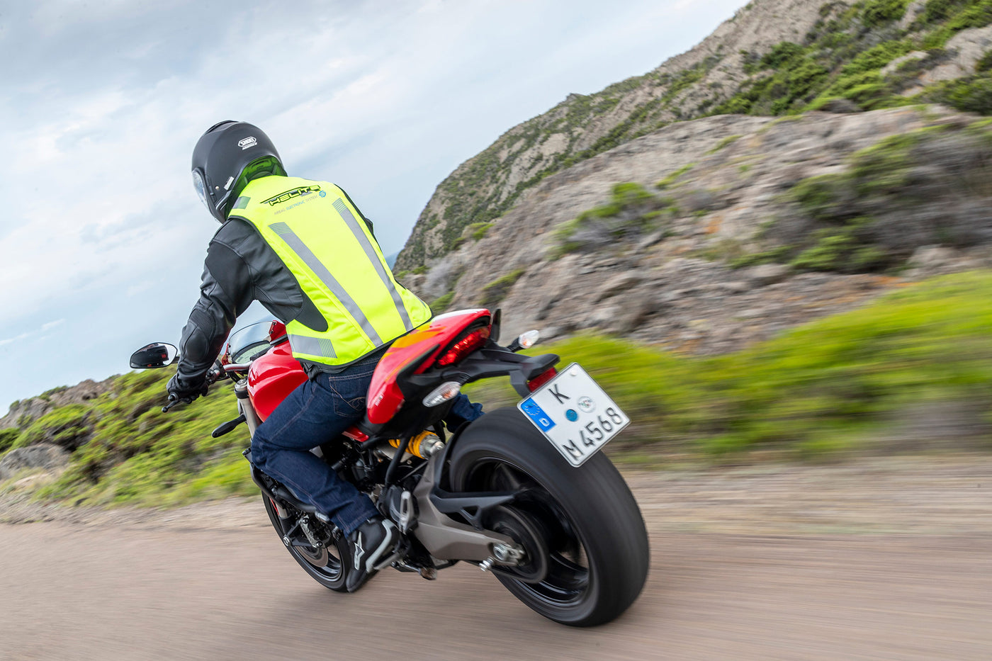 Airbagvest, Helite. Turtle 2 Hi-viz (Fluo-gul) m/ elektronisk utløser